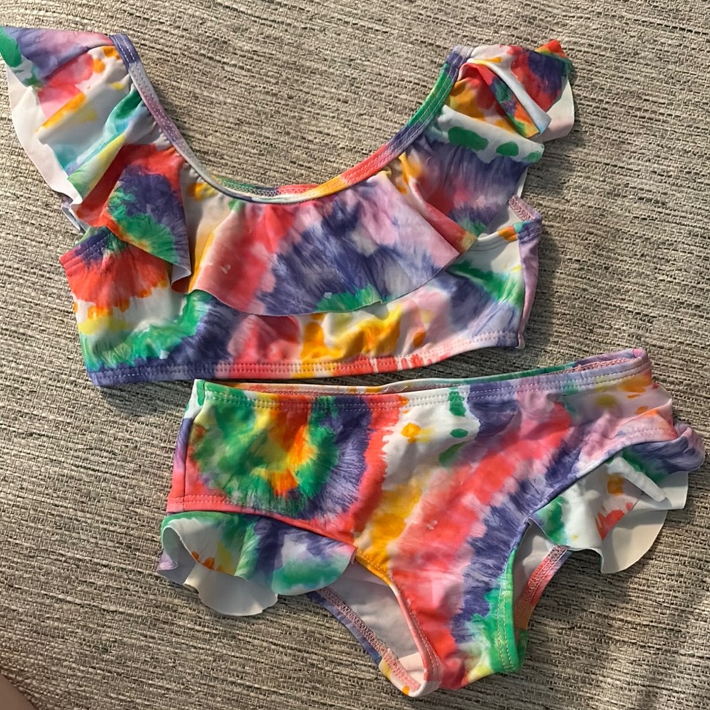 Colorful Tie-Dye Kids Bikini